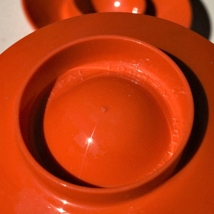 THE VINTAGE ROSTI DENMARK MEPAL ORANGE EGG CUPS