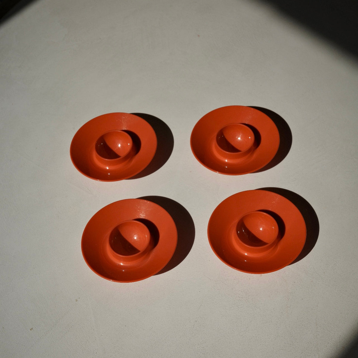 THE VINTAGE ROSTI DENMARK MEPAL ORANGE EGG CUPS