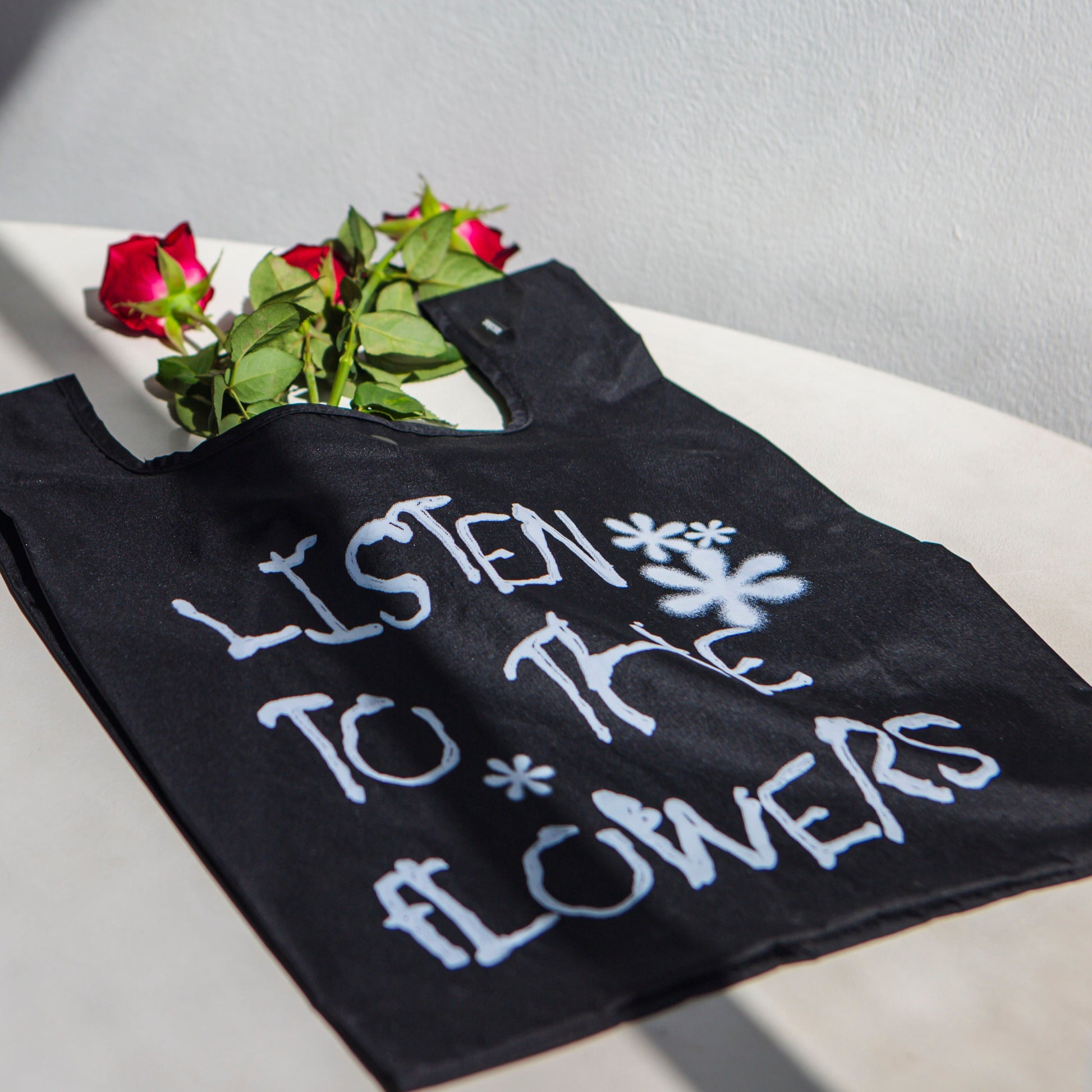 REUSABLE GROCERY BAG WITH FLOWERS