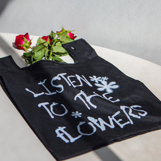 REUSABLE GROCERY BAG WITH FLOWERS